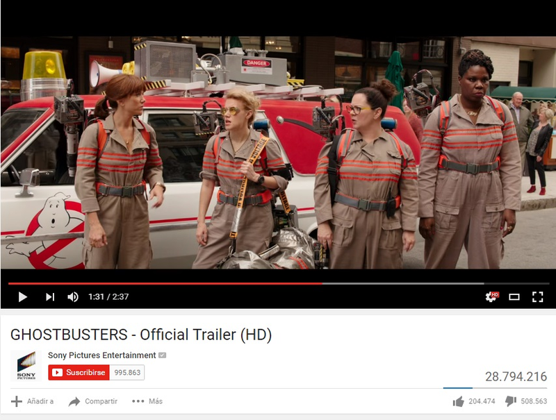 Illustration for article titled La nueva pelĂcula de Ghostbusters tiene el tráiler más odiado en la historia de YouTube
